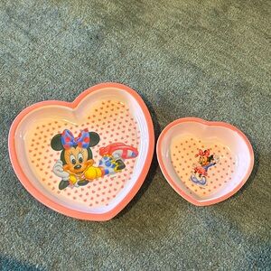 Vintage Minnie Mouse plate and bowl set